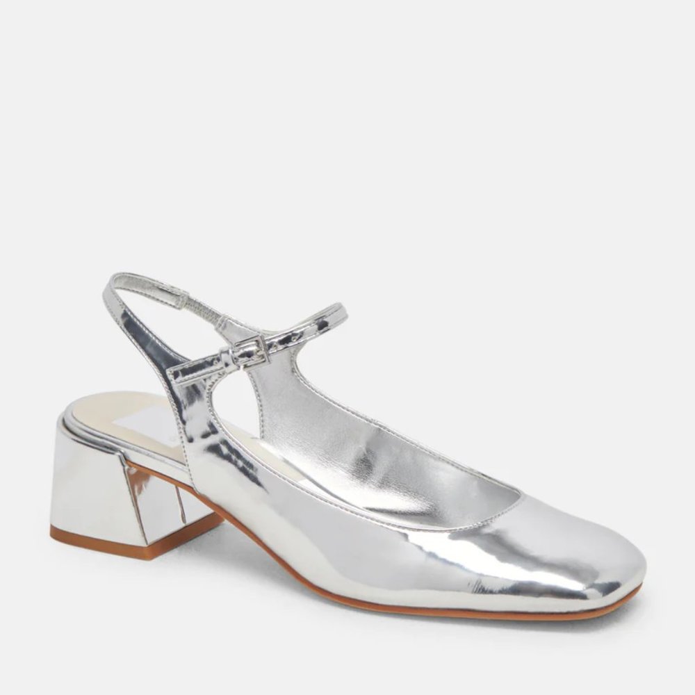 Dolce Vita Silver Maggi Heels Mary Janes size 9
